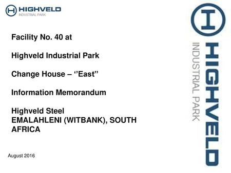 Highveld Industrial Park Change House – ‘’East’’