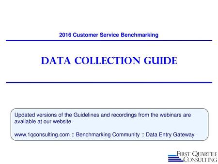 2016 Customer Service Benchmarking