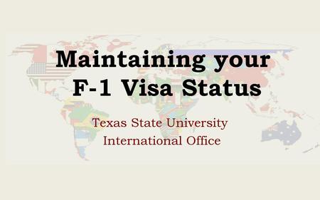 Maintaining your F-1 Visa Status