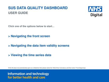 SUS DATA QUALITY DASHBOARD