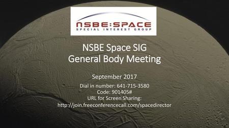 NSBE Space SIG General Body Meeting