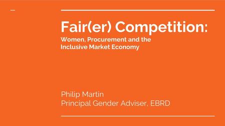 Philip Martin Principal Gender Adviser, EBRD