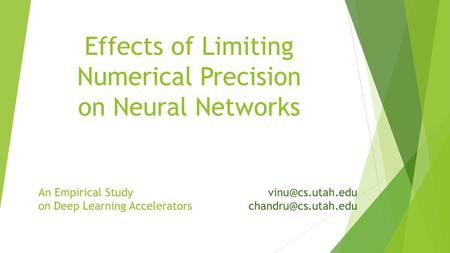 Effects of Limiting Numerical Precision on Neural Networks