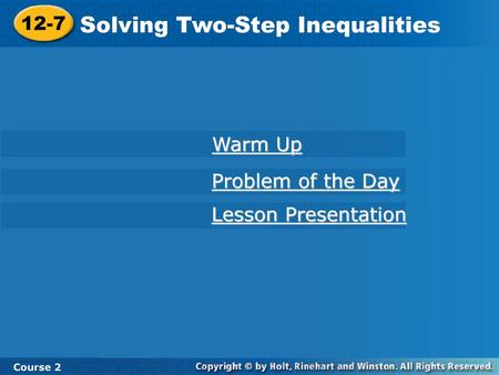 Solving Two-Step Inequalities