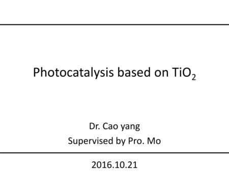 Photocatalysis based on TiO2