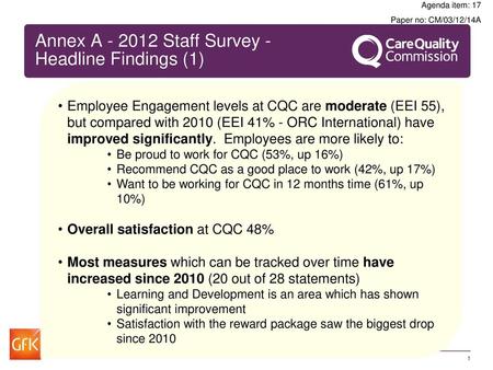 Annex A Staff Survey - Headline Findings (1)