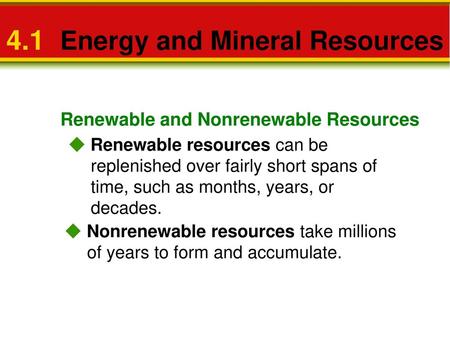 4.1 Energy and Mineral Resources