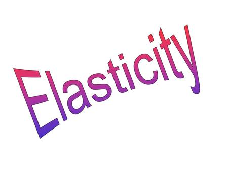 Elasticity.