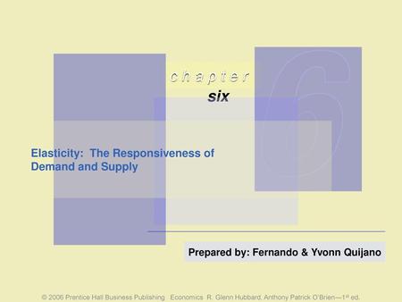 Elasticity: The Responsiveness of Demand and Supply