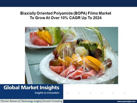 © 2016 Global Market Insights. All Rights Reserved  Biaxially Oriented Polyamide (BOPA) Films Market To Grow At Over 10% CAGR Up To 2024.