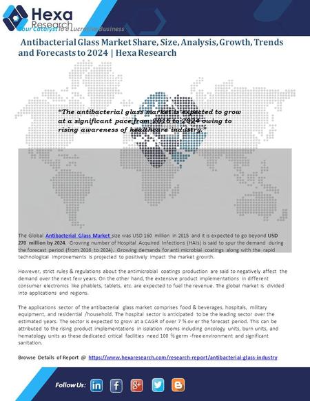 Antibacterial Glass Market