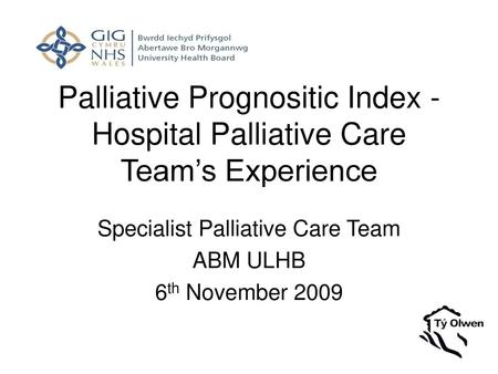 Specialist Palliative Care Team ABM ULHB 6th November 2009