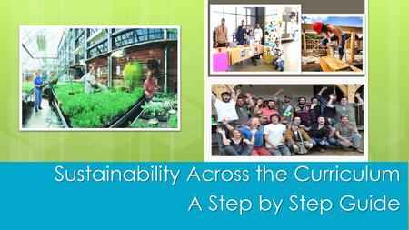 Sustainability Across the Curriculum A Step by Step Guide