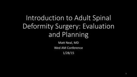 Matt Neal, MD Wed AM Conference 1/28/15