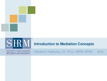 Introduction to Mediation Concepts