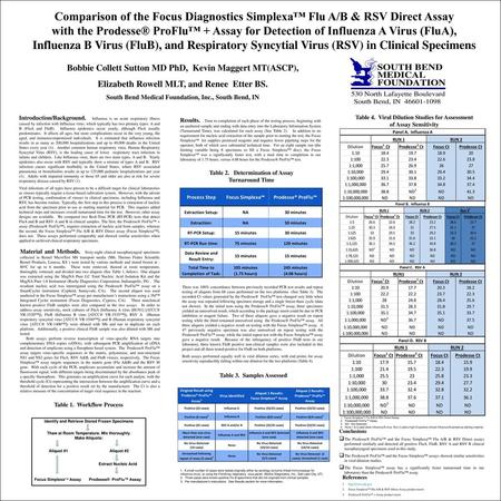 Comparison of the Focus Diagnostics Simplexa™ Flu A/B & RSV Direct Assay with the Prodesse® ProFlu™ + Assay for Detection of Influenza A Virus (FluA),