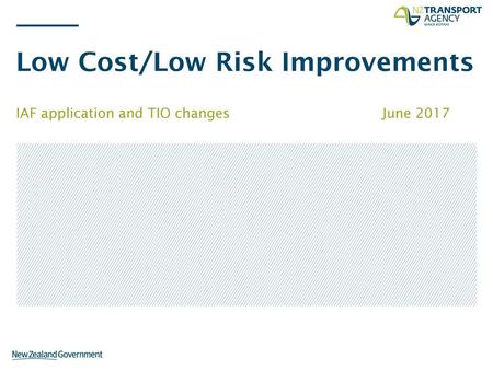 Low Cost/Low Risk Improvements