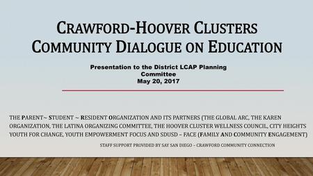 Crawford-Hoover Clusters Community Dialogue on Education