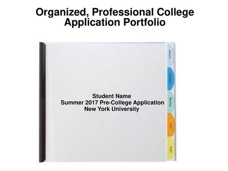 Organized, Professional College Application Portfolio