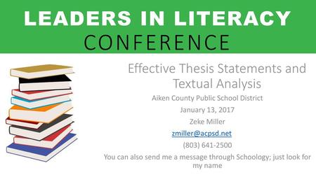 Effective Thesis Statements and Textual Analysis