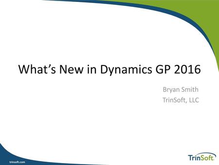 What’s New in Dynamics GP 2016