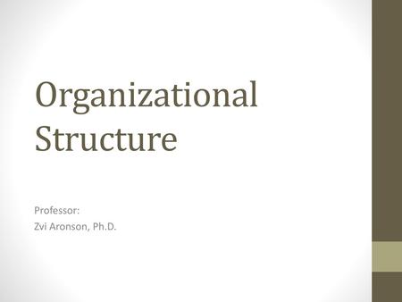 Organizational Structure