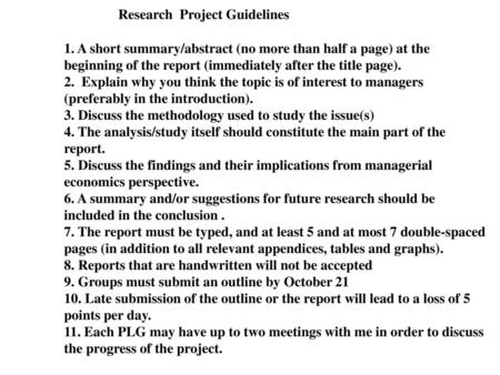 Research Project Guidelines 1