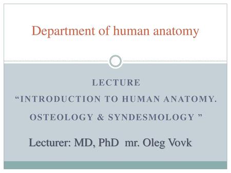 Department of human anatomy