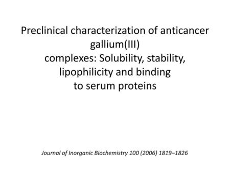 Journal of Inorganic Biochemistry 100 (2006) 1819–1826