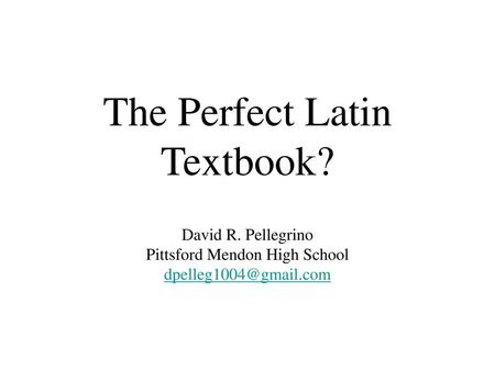 The Perfect Latin Textbook?