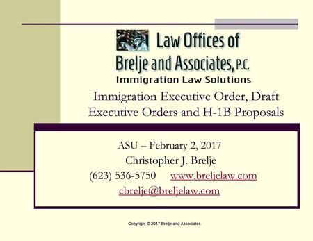 Immigration Executive Order, Draft Executive Orders and H-1B Proposals