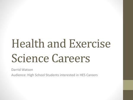 Health and Exercise Science Careers