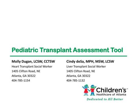 Pediatric Transplant Assessment Tool