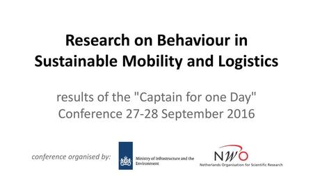 Research on Behaviour in Sustainable Mobility and Logistics