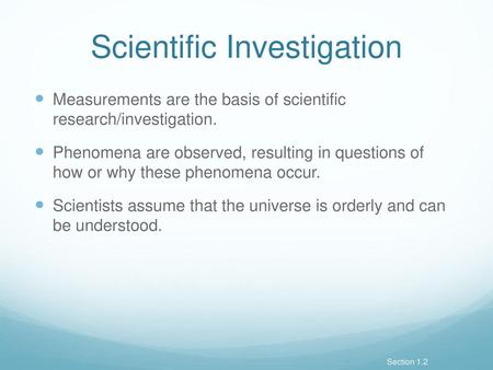 Scientific Investigation