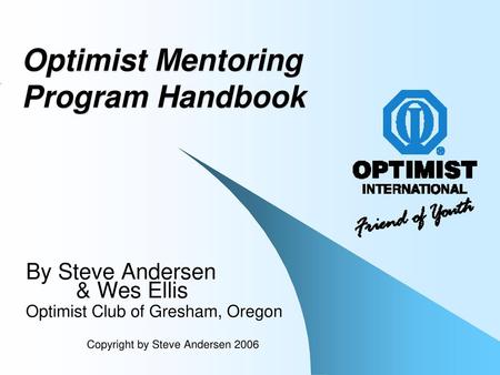 Optimist Mentoring Program Handbook