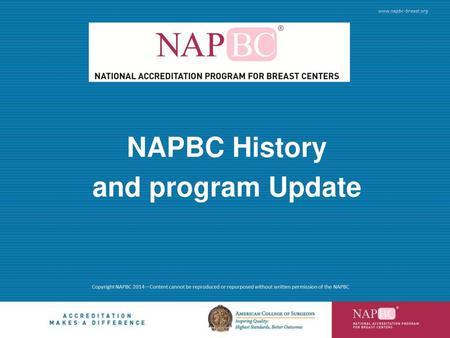 NAPBC History and program Update