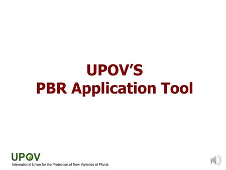 UPOV’S PBR Application Tool