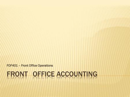 Front Office Accounting