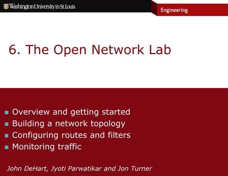 6. The Open Network Lab Overview and getting started