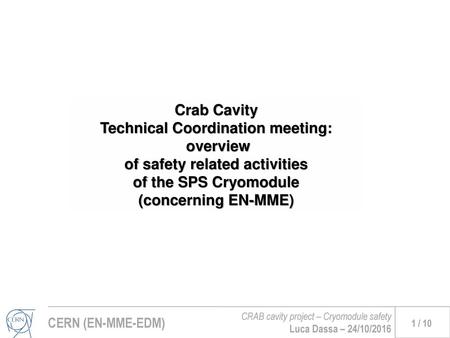 Crab Cavity Technical Coordination meeting: