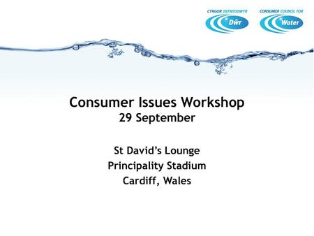 Consumer Issues Workshop 29 September