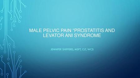 Male Pelvic pain “Prostatitis and Levator Ani Syndrome