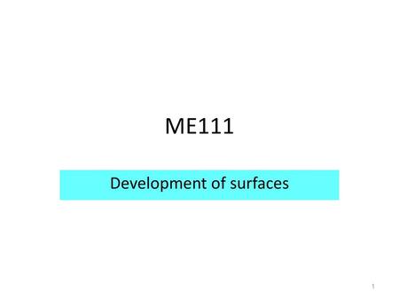 Development of surfaces