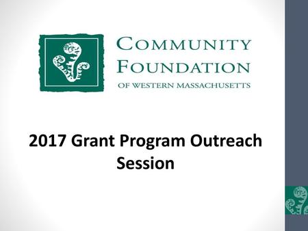 2017 Grant Program Outreach Session