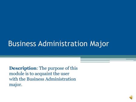 Business Administration Major