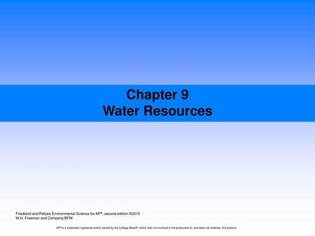 Chapter 9 Water Resources