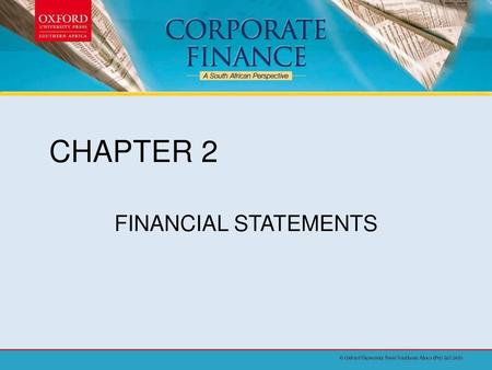 CHAPTER 2 FINANCIAL STATEMENTS.