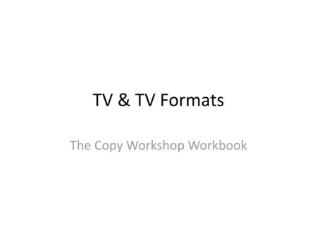 The Copy Workshop Workbook