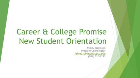 Career & College Promise New Student Orientation